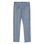 Blauwe Linnen Casual Broek met Coulisse Paul & Shark , Blue , Heren