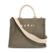 Raffia-effect Kleine Tote Tas Marni , Green , Dames