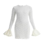 Mesh Mini Jurk met Strikken Rotate Birger Christensen , White , Dames