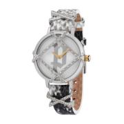 Grijze leren band kwarts horloge Police , Gray , Dames