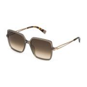 Bruine Acetaat Dames Zonnebril met Degraded Lens Furla , Brown , Dames