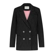 Glitter Pinstripe Double-Breasted Blazer Fabienne Chapot , Gray , Dame...