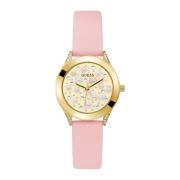 Parel Quartz Horloge met Parels en Strass Guess , Pink , Dames