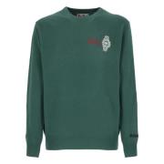 Groene Crew Neck Sweater met Money Time Borduurwerk Saint Barth , Gree...