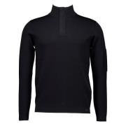 Turtle Zip Sweater Zwart Genti , Black , Heren