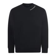 Zwarte heren sweatshirt met voorlogo letters Emporio Armani , Black , ...