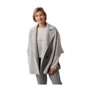 Cape Stijl Double Breasted Wollen Jas Cinzia Rocca , Gray , Dames