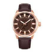 Bruin lederen kwarts analoog horloge Police , Brown , Heren