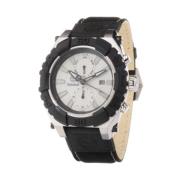 Zwarte Leren Quartz Analoog Horloge Timberland , Black , Heren