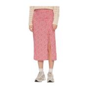 Moderne Midi Rok met Decoratieve Naden Pepe Jeans , Pink , Dames