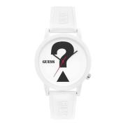 Witte Hars Quartz Analoog Horloge Guess , White , Unisex