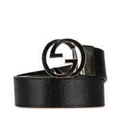 Pre-owned Leather belts Gucci Vintage , Black , Dames