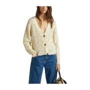 Elegante Cardigan met knoopsluiting Pepe Jeans , Beige , Dames