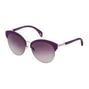 Gouden Metalen Zonnebril Violet Gradient Police , Multicolor , Dames