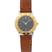 Pre-owned Leather watches Bvlgari Vintage , Black , Dames