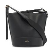 Hammered Eco-Leather Bucket Bag A.p.c. , Black , Dames