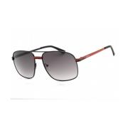 Zwarte Metalen Zonnebril met Grijze Lens Guess , Black , Heren