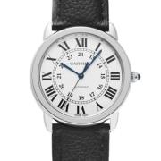 Pre-owned Leather watches Cartier Vintage , Black , Dames