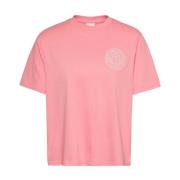 Luxe Urban Tee met voor- en achterprint Tommy Hilfiger , Pink , Dames