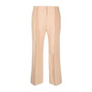 Elegante Beige Formele Wollen Broek Jil Sander , Beige , Dames