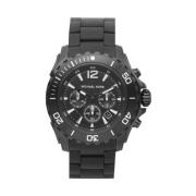 Zwarte rubberen chronograafhorloge Michael Kors , Black , Heren