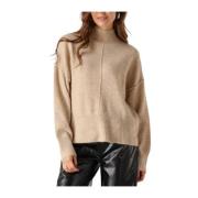 Chique High Neck Gebreide Trui Y.a.s , Beige , Dames