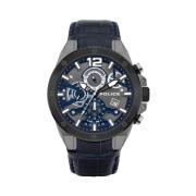 Grijze leren kwarts analoge horloge Police , Blue , Heren