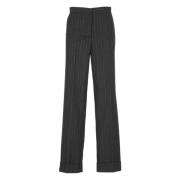 Zwarte Gestreepte Broek met Lurex Details Antonelli Firenze , Black , ...