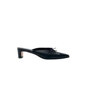 Zwarte leren muilezels Alohas , Black , Dames