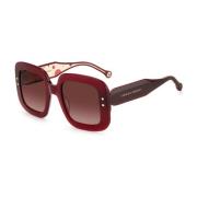 Rode hars zonnebril met roze glas Carolina Herrera , Red , Dames