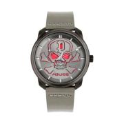 Grijze Leren Quartz Horloge Police , Gray , Heren