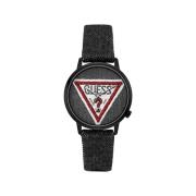 Zwarte Textielhorloge Quartz Analoog Roestvrij Staal Guess , Black , U...