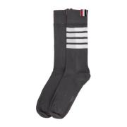 4-Bar Katoenen Sokken Thom Browne , Gray , Heren