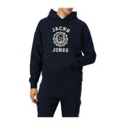 Navy Casual Hoodie Modern Veelzijdig Jack & Jones , Blue , Heren