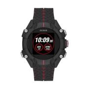 Zwarte Hars Digitale Quartz Horloge Guess , Black , Heren