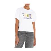 Witte T-shirt met korte mouwen en Tommy Jeans-print Tommy Hilfiger , W...