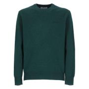 Groene Wol Crewneck Sweater Geborduurd Logo Saint Barth , Green , Here...