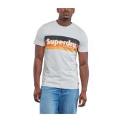 Gestreept Cali T-shirt Superdry , Gray , Heren