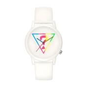 Witte Siliconen Analoge Quartz Horloge Guess , White , Dames