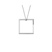 Vierkante hanger ketting handgemaakt in Frankrijk Le Gramme , Gray , U...