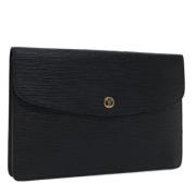 Pre-owned Leather clutches Louis Vuitton Vintage , Black , Dames