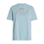 Varsity Stijl Grafische Tee Tommy Hilfiger , Blue , Dames