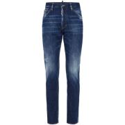 Navy Blauw Whisker Denim Jeans Dsquared2 , Blue , Heren