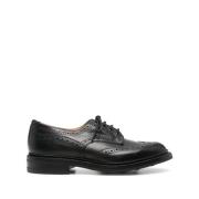 Zwarte Kalfsleren Veterschoenen met Dainite Zool Tricker's , Black , H...