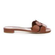 Bruine Geometrische Band Platte Sandalen Manolo Blahnik , Brown , Dame...