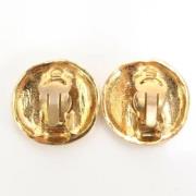 Pre-owned Metal earrings Chanel Vintage , Yellow , Dames