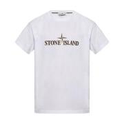 Witte T-shirts en Polos Stone Island , White , Heren