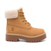 Beige Suède Waterdichte Enkellaarzen Timberland , Beige , Dames