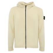 Beige Rits Hoodie Cardigan Sweater Stone Island , Beige , Heren