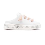 Witte platte schoenen Ronde neus Rubberen zool Premiata , White , Dame...